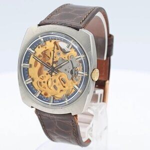 Vintage Vulcain Skeletonized Men's Automatic Wristwatch MSR T 54 Swiss Steel
